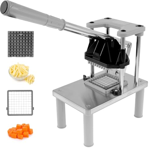 El cortador de frutas de verduras comercial French Fry Cutter con 2 hojas de repuesto de acero inoxidable Verduras Hackerin Dicer Pesado Vertical Patata Dicer Profesional Hackerin Dicer para patatas,