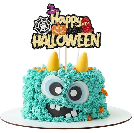 Happy Halloween Kuchen Dekoration,Happy Halloween Cake Toppers, Torten Dekoration, Glitter Kuchen Topper(B)