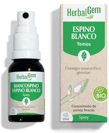 HERBALGEM - Espino Blanco Ecológico - Circulación Sanguínea - Complemento Alimenticio de Yemoterapia Concentrada - Extracto de Yema Fresca - Spray 15 ml