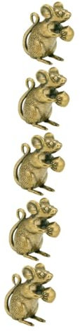 TOPBATHY 5st -Ornament Aus Messing Anhänger Mit Tierkreiszeichen Auto Dekoration Retro Mausornament Ornamente Haushaltsstatue Quan Minitiere Figur Ornament Minifiguren Anzeige