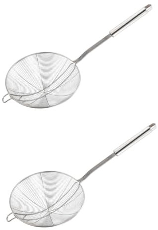 Amosfun 2St Drahtlöffel Schaumkelle zum Kochen Schaumkelle zum Braten Sieb Sieb Edelstahl pasta strainer Abtropf für Pasta Spachtel Skimmer zum Servieren von Speisen Silver
