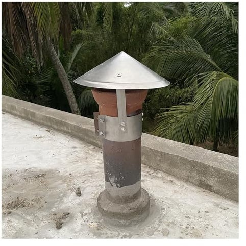 Sombrerete Chimenea Tapa de Chimenea de Cono Superior, Tapa de Lluvia galvanizada, Tapas de Chimenea para Chimenea, Cubierta de conducto de Chimenea, Tapa de Lluvia para Techo Redondo, Sombrero para