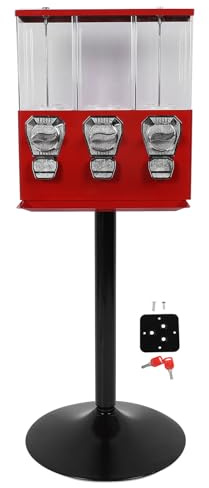 Candy Vending Machine,Commercial Candy Vending Machine Candy Dispenser Triple Individual Candy Vending Machine with Stand for Store Park
