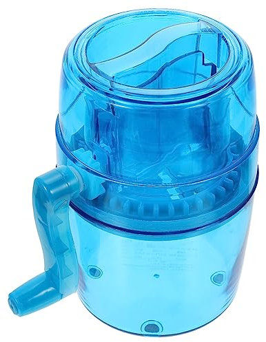 Angoily Hand-cranked Shaved Ice Bucket Portable Manual Ice for Home Use Blue Small Crusher Machine