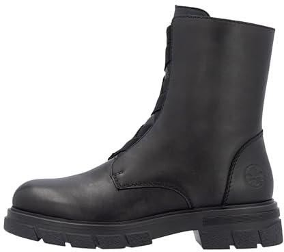 Rieker Z9179 stövletter i svart läder med elastisk framsida, svart, 40 EU