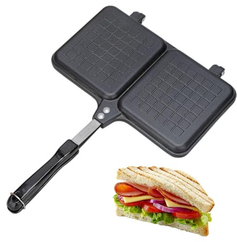 Hot Sandwich Maker - Toasty Sandwich Maker | Sanwich Toasters | Double Panel Stove Sandwich Toaster With Handle | Deep Fill Toastie Maker | Stove Grill Pan, Cheese Griller Press For Camping