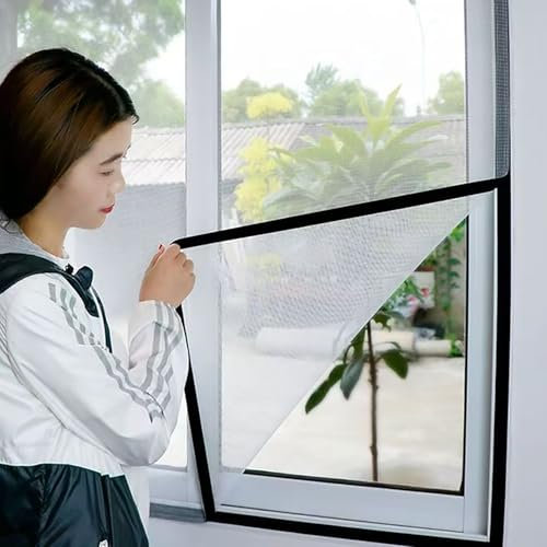 60x105cm Selbstklebendes Insektenschutz Fenster mit Klettband, DIY Fliegengitter Dachfenster Fenster, Moskitonetz Fenster, Fliegengitter Katzensicher