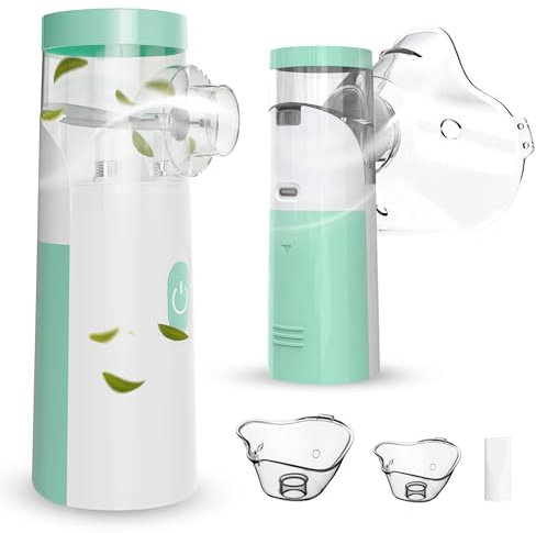 JARAMI - Nebulizador Portatil Recargable para Adultos, Niños y Bebe - Inhalador Silencioso para el Alivio de Tos, Asma, Enfermedades Respiratorias - inhalador Con Mango para uso Domestico y de Viaje