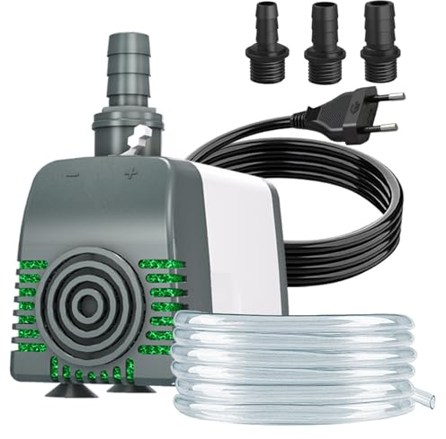 Knifel Springbrunnenpumpe 45W 3500L/H Auto-Abschaltung bei Niedrigwasser | Ultra Leise, Schutz vor Überhitzung, Teichpumpe Wasserpumpen mit 1,8m Kabel für Brunnen und Hydroponik-Systeme.