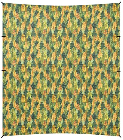 Woods Green Yellow Nature Cabaña plegable para playa, UPF50+, fácil instalación, parasol grande con sacos de arena y pala de arena para viajes familiares