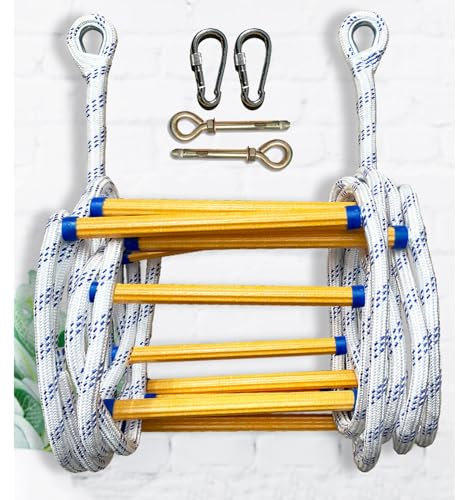 Emergency Fire Escape Ladder with Anti-Slip Pedals - Multifunctional Safety Rope for Homes, Easy Installation for Quick Evacuation in Emergencies