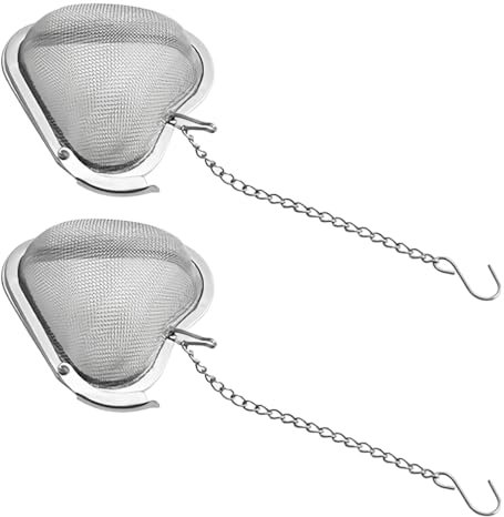 Infuseur a Thé,2 Passoires a Thé en Acier Inoxydable en Forme de Cœur,Réutilisables avec Chaîne de Suspension et Crochet pour Tous les Thés en Vrac