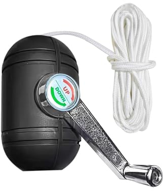 Ompinda Patio Umbrella Replacement Parts, Heavy Duty Garden Central Column Parasol Tilt Mechanism Crank Handle with Rope for Outdoor Umbrellas