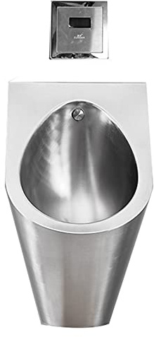LJTHUU Urinario de Acero Inoxidable para Hombre montado en la Pared. Urinario de Descarga sin Contacto. Resistente y antiobstrucción. Detección de Agua. Fácil de Limpiar.