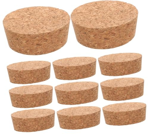 BAZEITFLOW 20 Piezas Unidades Tapones de Corcho Cónicos para Botellas de Vidrio Cierre Hermético Seguro para Vino Corcho Natural Reutilizable para Hogar Bares y Restaurantes