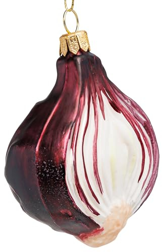 SIKORA Rote Zwiebel besondere Weihnachtskugel Glas Weihnachtsmann Christbaumschmuck Deko Figur Weihnachten Anhänger Ornament - Premium Line - BS060