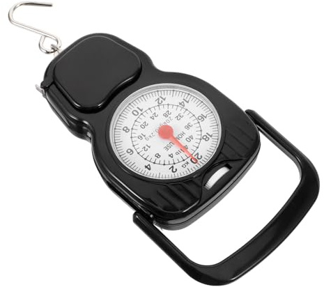 Holibanna Balance Mécanique Portable à Main pour Bagages 20 Kg Mètre Intégré Mini Dynamomètre à Ressort Compact Balance à Valise Pratique pour Voyage et Pêche et Courses Robuste et Précise