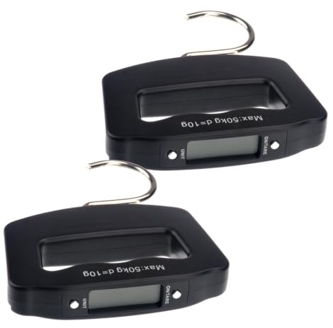DIYEAH 2 Pièces Balance Numérique Portable pour Bagages avec Poignée Ergonomique en Plastique, Structure Large et Précision de Mesure, Voyages et Vacances