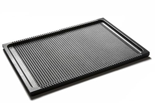 RISOLI’ | BBQ, Piastra Antiaderente 38x22cm, Griglia per Barbecue e Forno, Alto Spessore 6 mm, in Alluminio Fuso Riciclato, Made in Italy