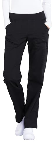 Workwear Professionals Scrubs for Women Pull-On Cargo Pant, Soft Stretch WW170, L, Black
