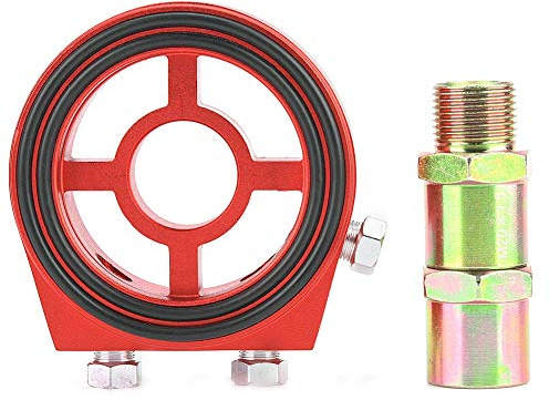 Universeller Aluminium-Ölfilterkühler, Ölfilter Temperaturkühler Anzeige Zwischenplatte Öldruck Temperaturanzeige Adapter Kit