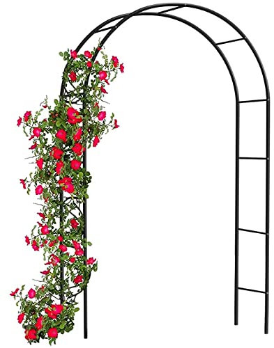 Crystals 2m Garden Metal Arch,Trellis Arched Frame Archway,Tubular Arbour for Climbing Plant, Metal