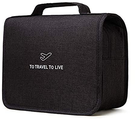 Trousse de Toilette pour Hommes et Femmes,YumSur étanche Voyage Pliable Cosmétique Sac Grande Capacité Organisateur pour Gymnastique Business et Vacance, avec Crochet et poignée
