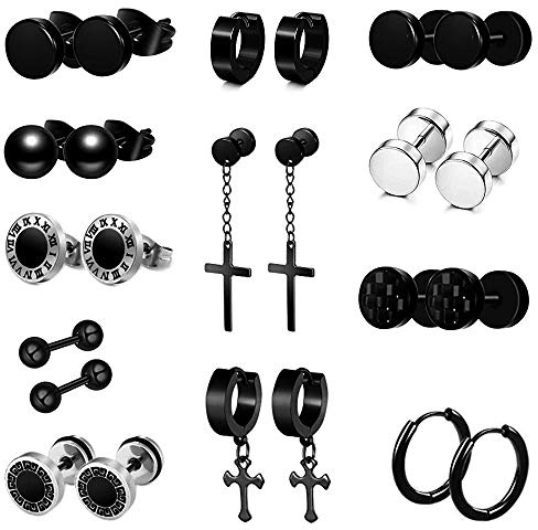 Thokono 3/5/10 Paare Huggie Creolen Ohrringe Set Titan 316L Edelstahl für Damen Herren, Allergiefrei Ohrstecker Creolen Ohrringe Modeschmuck Männer Ohrschmuck,Runder Coole Hoop Piercing
