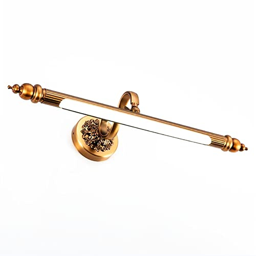 Quevia-Eletro LED Bronze Spiegelleuchte Metall Vintage Beschlagfrei Make Up Spiegel Licht Drehbares Acryl Flimmerfrei für Kabinett Badezimmer Bad Schminklicht Eingang Leselicht 10W 6000K