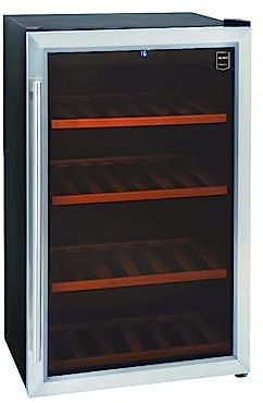 METRO Professional Cave à vin GWC2040, acier inoxydable, 54 x 54.3 x 83 cm, refroidissement statique par ventilateur, 40 bouteilles, noir/argenté