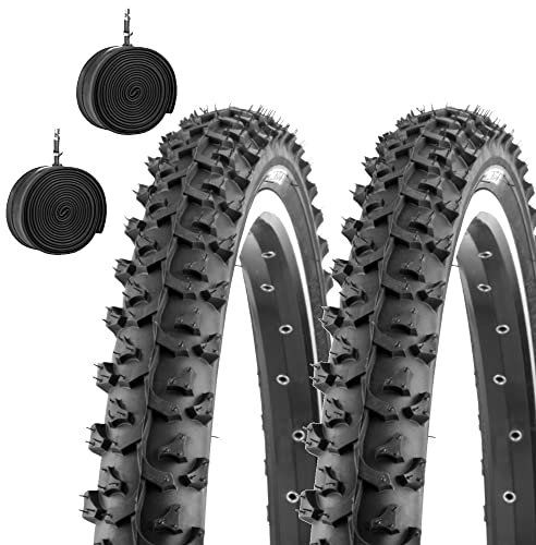 2 neumáticos de 26 x 2,10 (54-559) + cámaras de aire con tacos para bicicleta de montaña