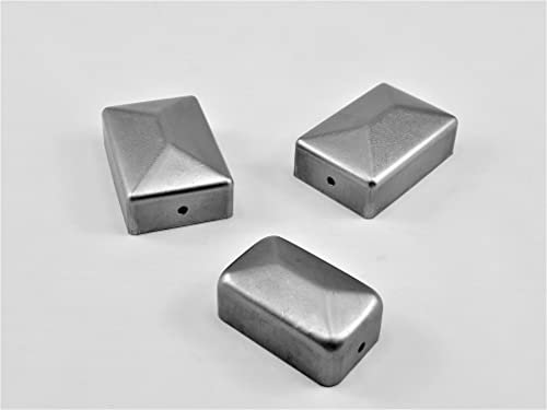 5 Stück Abdeckkappe rechteckig rostend/Metall (Stahl roh) 30x50mm