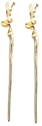 Luxshiny 2 Stück Legierungs-Haarstäbe Chinesische Haarnadel-Haarstäbe für Brötchen Mentale Haarnadel für Haarstyling (Golden)