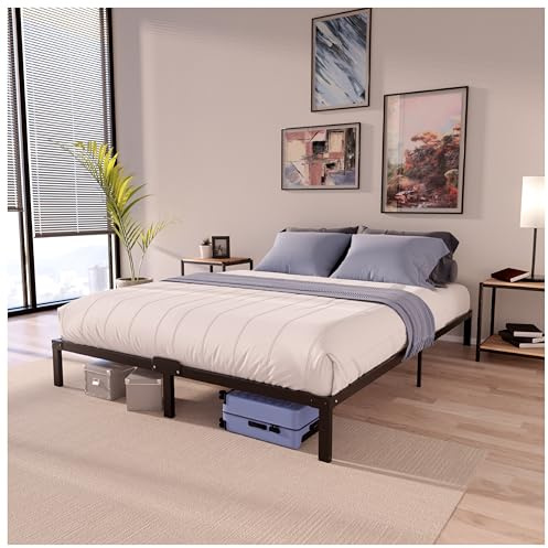 Dreamzie Sängstomme 135x190 cm med Ribbotten - Ribbotten för Två Personer med Ben på 35 cm - Höjd på 35 cm - Stabil Konstruktion, Enkel Montering och Förvaringsutrymme
