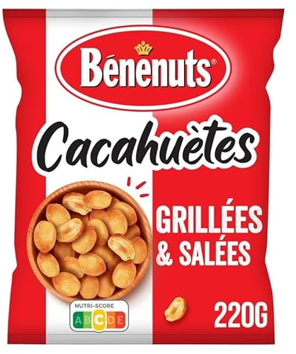 BÉNÉNUTS - Cacahuetes Grillees Salees 220G - Lot De 4 - Vendu Par Lot