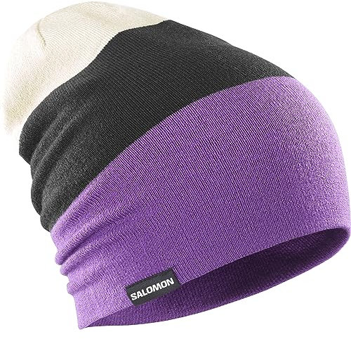 Salomon Flatspin Reversible Unisex-Mütze Ski Snowboarden, Vielseitigkeit, Stil und Volle Funktionalität, Lila, Einheitsgröße