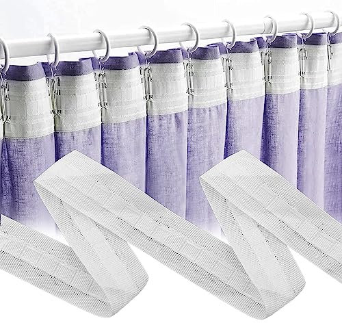 Gardinenband Kräuselband, Faltenband Falten 30 m x 2,5 cm, Polyester Reihband Vorhang, Gardinenband Universalband, Kräuselband, Polyester Gardinenband, Abnehmbarer Vorhang, Gardinenband zum Aufnähen