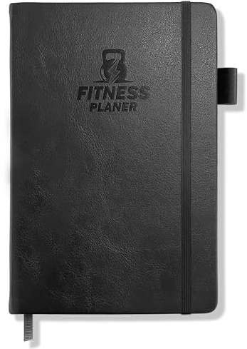 BIROYAL Livre de gym en allemand - Journal d'entraînement à spirale - Avec 186 exercices pour votre musculation, carnet d'entraînement - Format A5 - Planificateur de fitness - Journal de fitness pour