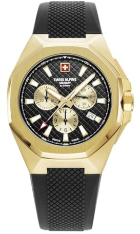 Swiss Alpine Military Herren Uhr Chronograph Analog Quarz 7005.9817SAM Silikon