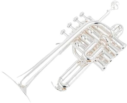 BABYCE Trompete Blasinstrument Professionelle Hochtrompete Bb Piccolo Trompete Messing Gold Silber Lackoberfläche Trompetenqualität (Color : Silver)