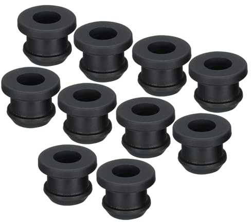 sourcing map 20Pcs Snap Rubber Grommet Plug Mount Dia 9.5mm ID 6.5mm Seal Anti-Scratch for Electrical Box Cable Pipe Black