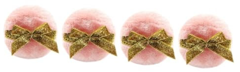 POPETPOP 4stücke Glitzer Puderquasten Für Weiche Komfortable Babypuder- Mit Schleifenband Für Empfindliche Babyhaut Opp-tasche Verpackt