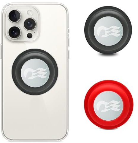 Princess Medallion Handy-Zubehör, Halterung für Ozeanmedaillon (iPhone, Android und alle Geräte), Schwarz-Rot, 2 Stück