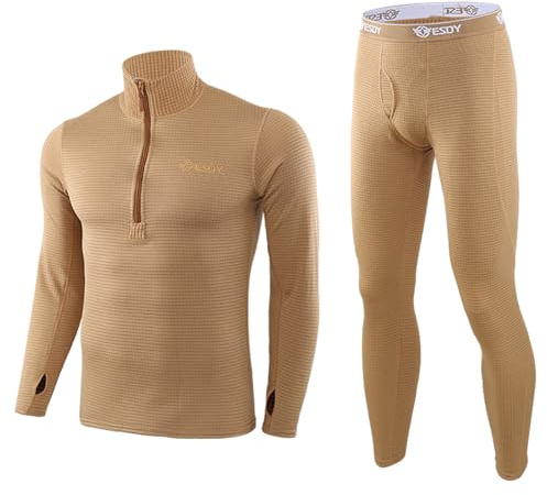 KONG JIMFAN Thermo Unterwäsche Set,Thermo Funktionswäsche Skiunterwäsche Slim Fit Thermounterhemd Thermounterhose Winter Unterwäsche Für Männer Schlafanzug Für Zu Hause