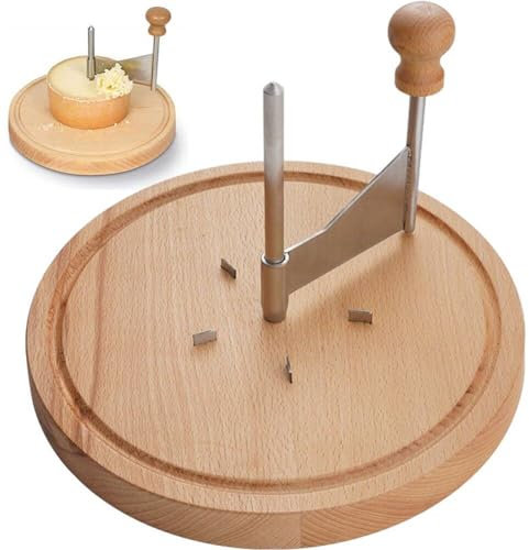 Tsffae Wood Cheese Curler Spin Multifunctional Rust-proof Shredder Girolle with Handle for Cheese Wheel Chocolate