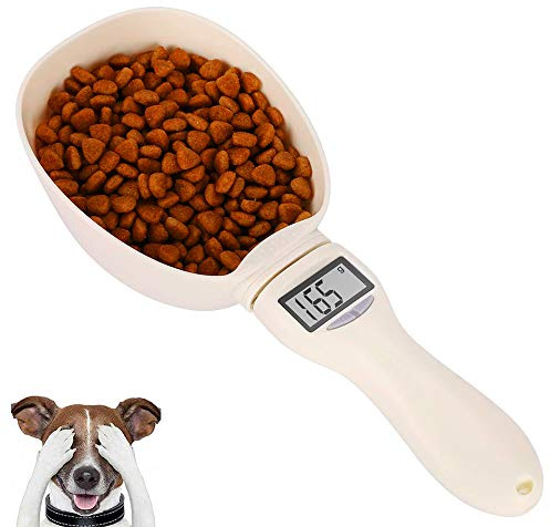 Pelle à mesurer la nourriture pour animaux de compagnie, cuillère numérique de cuisine pour chien et chat, cuillère de mesure précise de nourriture pour chien, cuillère numérique amovible pour mesurer