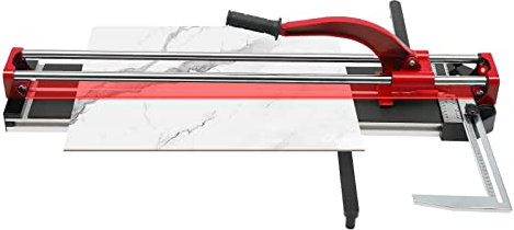80 cm cortador de azulejos doble rieles y soportes Manual con posicionamiento infrarrojo de precisión Herramientas manuales cortaazulejos para corte de precisión (rojo)