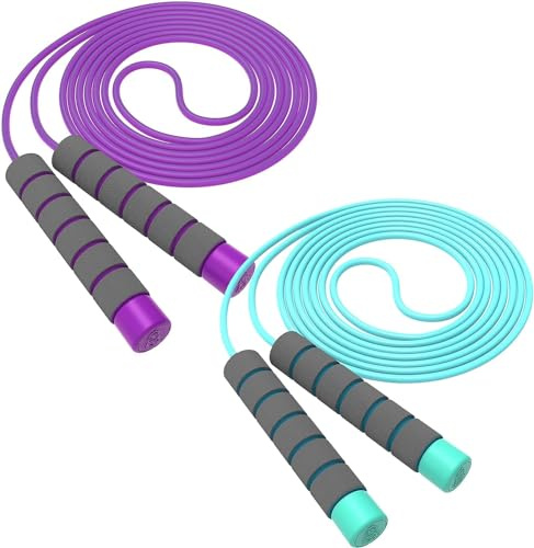 TIOPSUUO Jump Rope For Kids,Kids Jump Rope,Jump Rope For Kids 8-12,Jump Rope Kids,Jump Rope,Skipping Rope For Kids,Toddler Jump Rope,Jumpropes For Children, sponge(blue-purple)