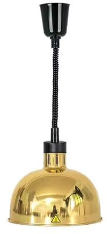 NISMIA Lampe chauffante Suspendue pour Frites, Lampe chauffante pour Buffet, Lampe Suspendue rétractable, Lampe chauffante Alimentaire, Lampe Chauffe-Aliments Commerciale,d'or,29cm