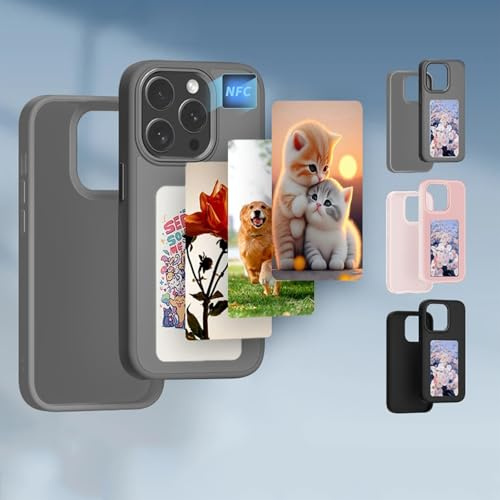Guidre Ink Screen Smartphone Funda, 2024 Nueva AI 4 Colores Tinta Pantalla Teléfono Móvil,Funda para Teléfono Móvil NFC (Grau, für iPhone 15 Pro MAX)